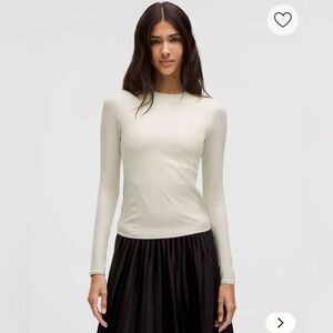 🆕 Lululemon Wundermost Ultra-Soft Nulu Crewneck Long-Sleeve Shirt, Bone White XL